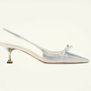 Miu Miu Silver Slingback Heels
