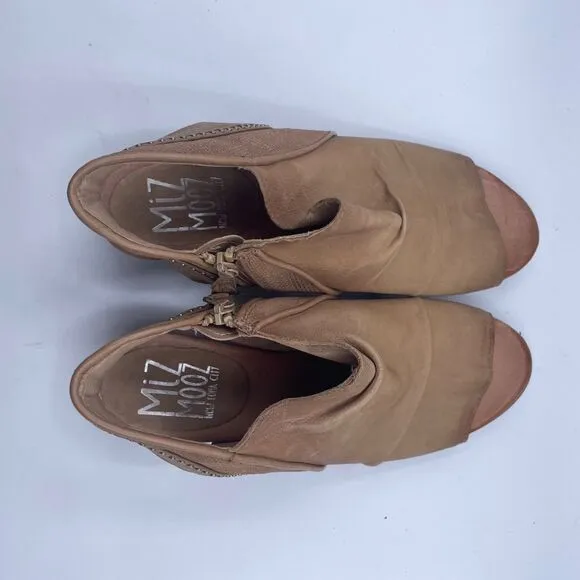 Miz Mooz Cailey Spring Heel Sandals Sand Tan Leather Womens Size 42 10.5 11