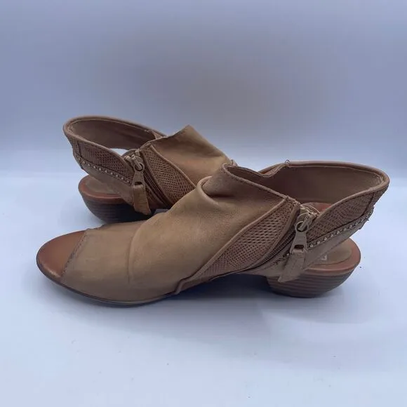 Miz Mooz Cailey Spring Heel Sandals Sand Tan Leather Womens Size 42 10.5 11
