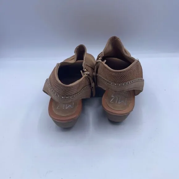 Miz Mooz Cailey Spring Heel Sandals Sand Tan Leather Womens Size 42 10.5 11