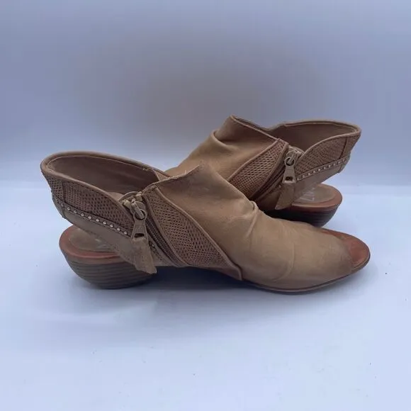 Miz Mooz Cailey Spring Heel Sandals Sand Tan Leather Womens Size 42 10.5 11