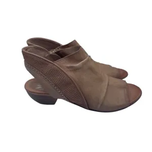 Miz Mooz Cailey Spring Heel Sandals Sand Tan Leather Womens Size 42 10.5 11