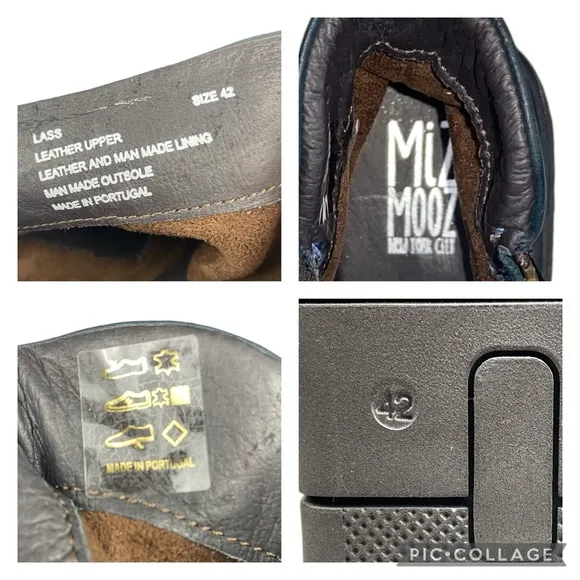 Miz Mooz Lass Chunky Leather Ankle Boots Navy