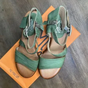 MIZ MOOZ‎ New York Coolidge Leather Heeled Sandals EU Size 38 Green NEW WITH BOX