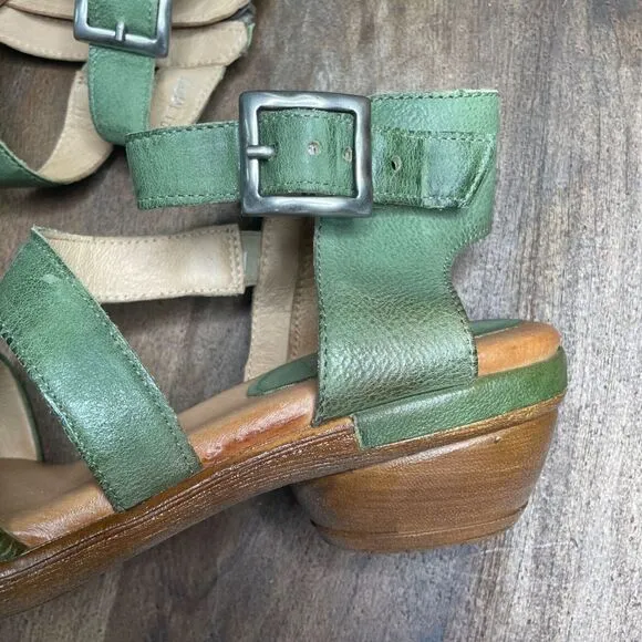 MIZ MOOZ‎ New York Coolidge Leather Heeled Sandals EU Size 38 Green NEW WITH BOX