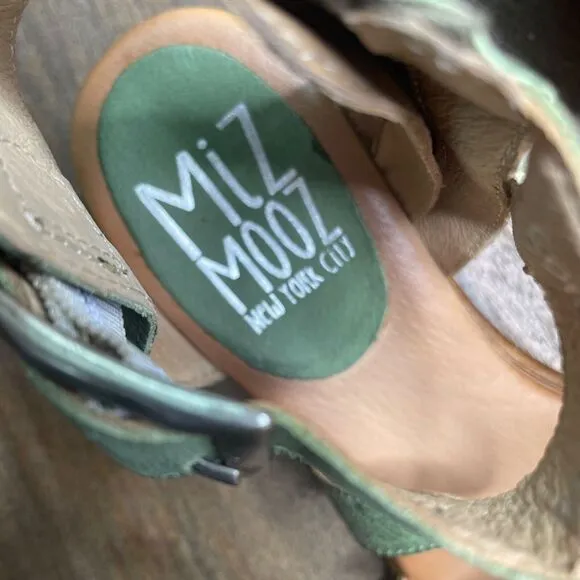 MIZ MOOZ‎ New York Coolidge Leather Heeled Sandals EU Size 38 Green NEW WITH BOX