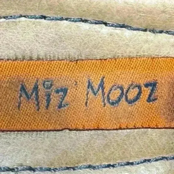Miz Mooz Petra Retro Mary Jane Blue/Brown Leather Women's Heel Shoes Size 6.5 M