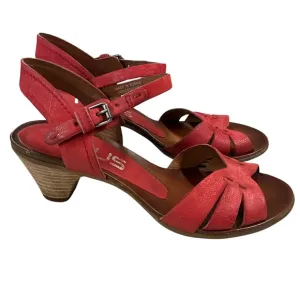 MJUS Vaughn Red Leather Sandals, New in Box