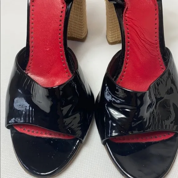 Moschino Cheap and Chic black patent sandals