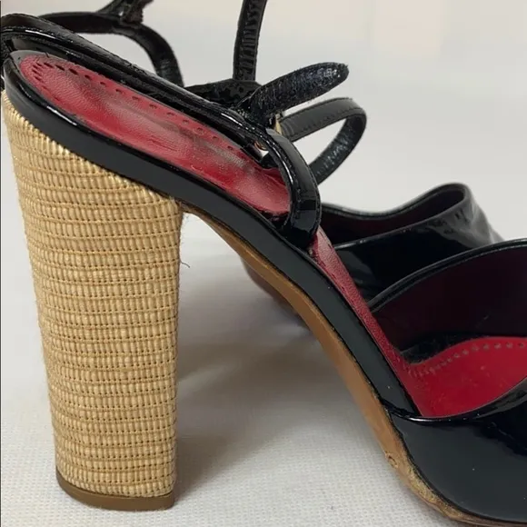 Moschino Cheap and Chic black patent sandals