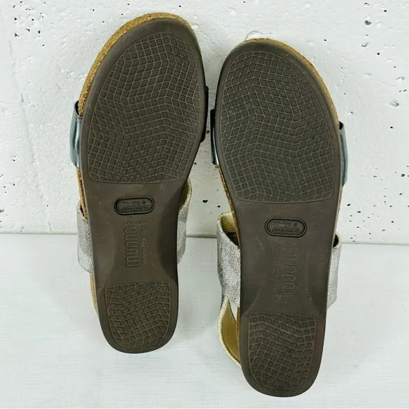 Munro Pisces Size 7 SS Metallic Camo Slingback Sandals