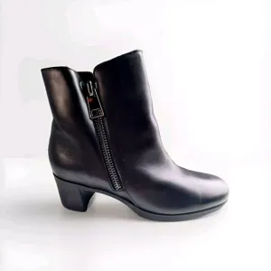 Munro Womens Devon Black Leather Zipper Block Heel Boot Size 9 New!!!