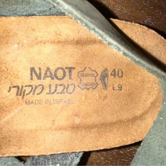 Naot Self-Attached Strap Leather Platform Wedge Sandal Shoes