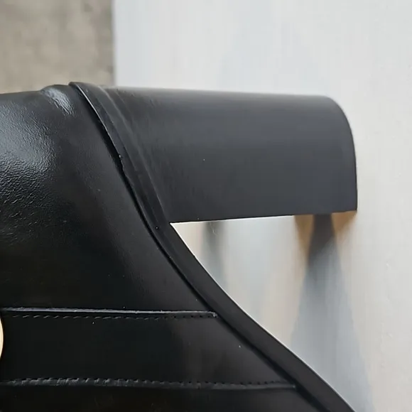 Napoleoni Black Italian Leather Knee High Block Heel Boots 38 /7.5
