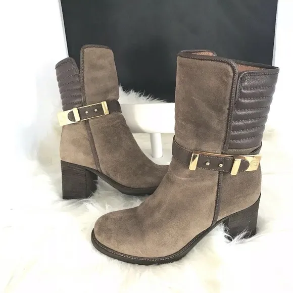 Napoleoni Boots Made in Italy Brown Block Heel SB2