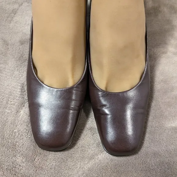 Naturalizer Brown Leather Square Toe Pumps Size 6M