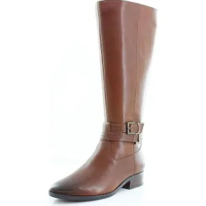 Naturalizer Reid Tall Boots Size 7 Brown Leather Block Heel Cinnamon NEW