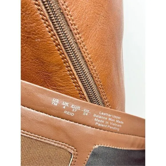 Naturalizer Reid Tall Boots Size 7 Brown Leather Block Heel Cinnamon NEW