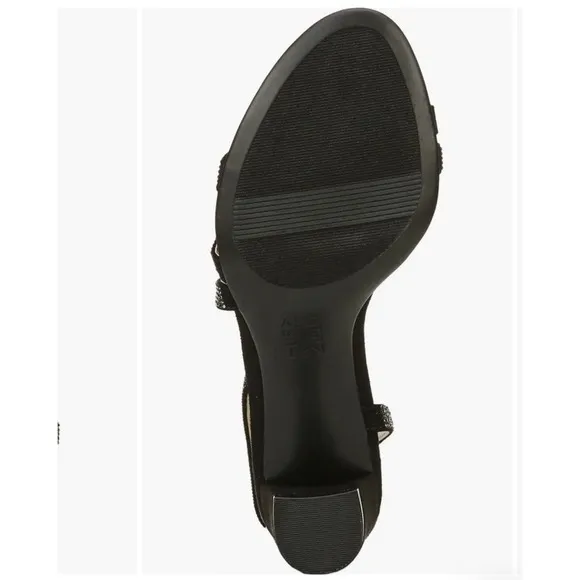 Naturalizer‎ Vanessa 2 Black Microfiber Heeled Sandals 12M NEW