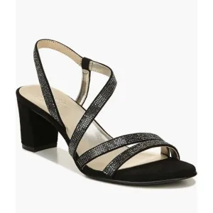 Naturalizer‎ Vanessa 2 Black Microfiber Heeled Sandals 12M NEW