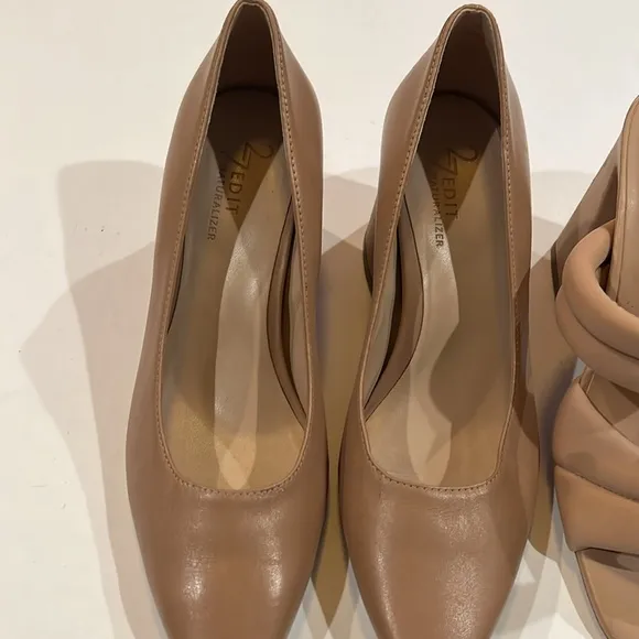 New 27 Edit Licia Pumps &amp; Open Edit Stella Beige Strap Block Heel Sandal SZ 6