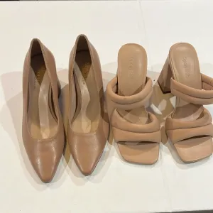 New 27 Edit Licia Pumps &amp; Open Edit Stella Beige Strap Block Heel Sandal SZ 6