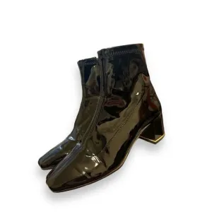 NEW Aldo sleek block gold lined heel square toe zip up boots sz 8.5