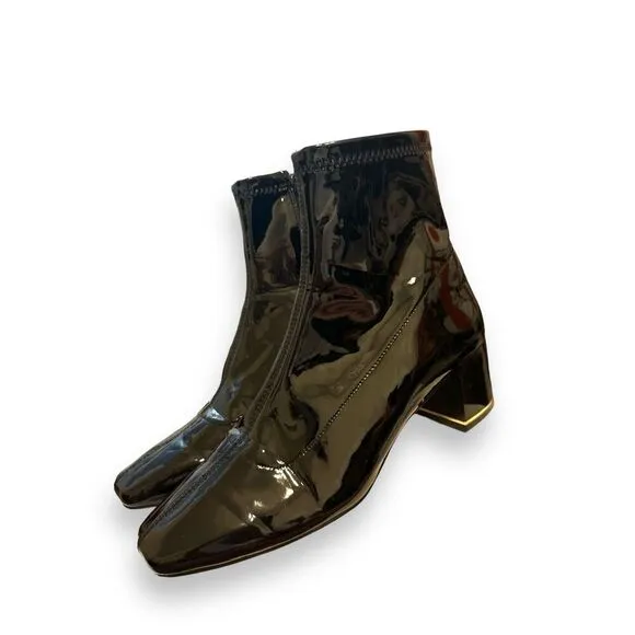 NEW Aldo sleek block gold lined heel square toe zip up boots sz 8.5