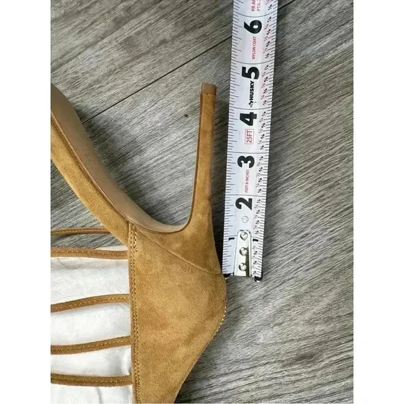 *NEW* Alejandra G. Heels - Size 40 (US 9) Suede Fringe Tan High Heel Sandal