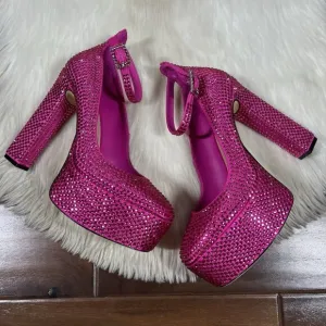 NEW Antonio Melani Capsule Dr. Bridget Hotfix Size 8M Rhinestone Platform‎ Heels