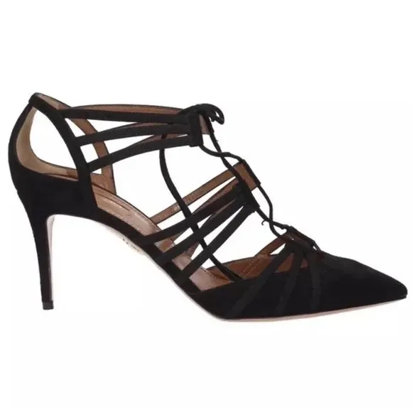 New Aquazzura Roma Suede Heel Size 37