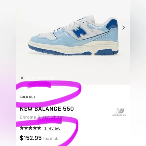 New Balance 550 Chrome Blue/White Men's Casual Sneakers/Shoes | NEW/NIB!!