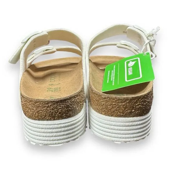 NEW Birkenstock Women's Size 9 Arizona Grooved Vegan Platform Papillio Sandals