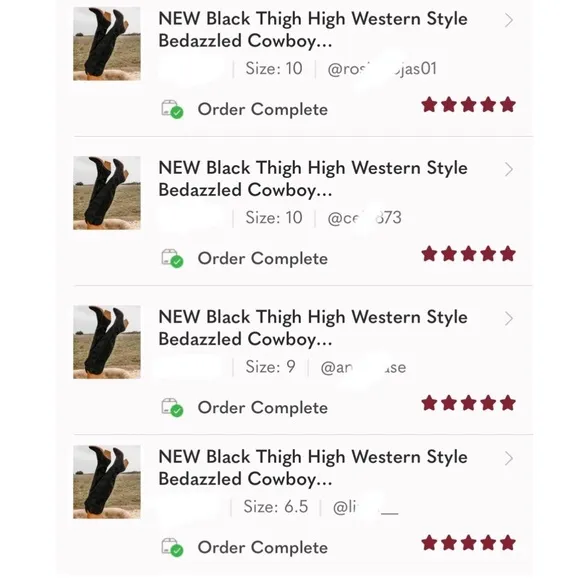 NEW Black Thigh High Western Style Bedazzled CowboyBoots