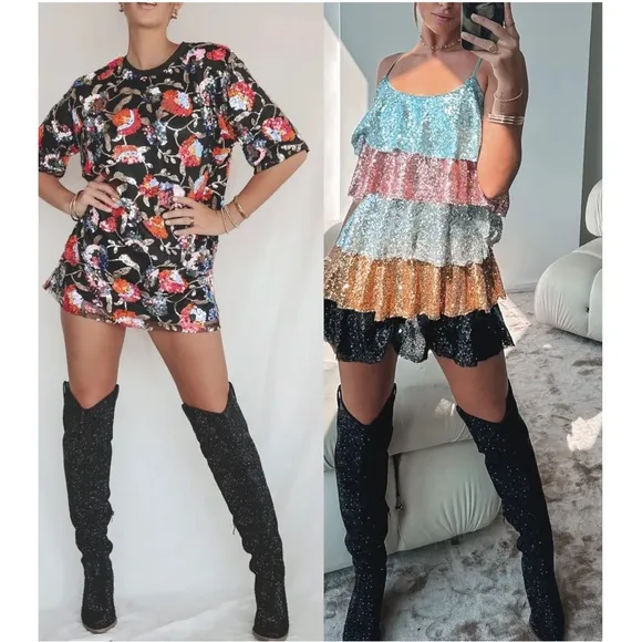 NEW Black Thigh High Western Style Bedazzled CowboyBoots