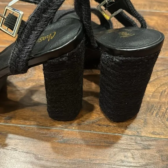 NEW! Chase &amp; Chloe Black Lorelie Platform Heeled Sandal - Size 8