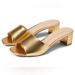 New! Chinese Laundry Lana Gold Block Heel Sandals Slides size 7.5
