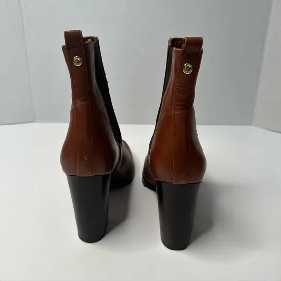 NEW Coach Odelle Sydney Leather Ankle Boots Block Heel