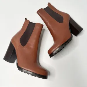 NEW Coach Odelle Sydney Leather Ankle Boots Block Heel