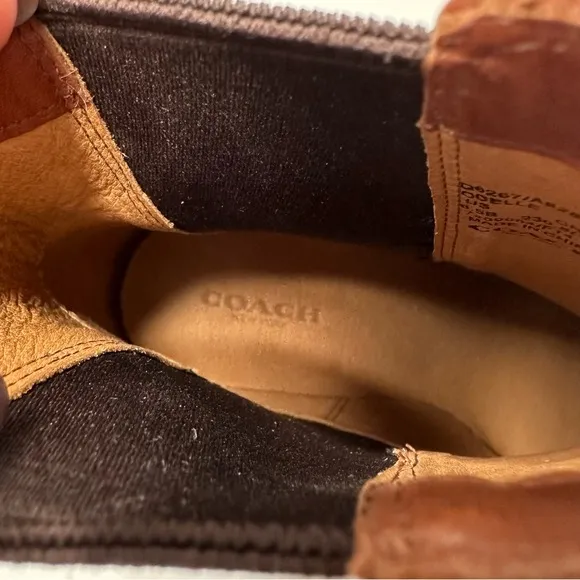 NEW Coach Odelle Sydney Leather Ankle Boots Block Heel