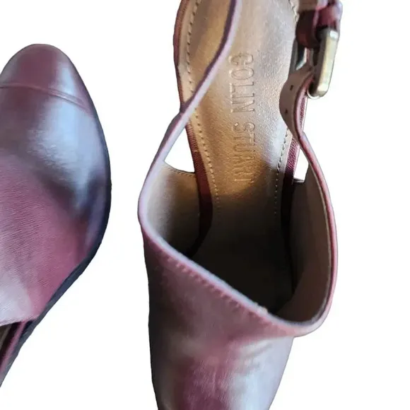 New Colin Stuart Shoes Women's Size 8 Brown Leather Block High Heel Pointed Toe