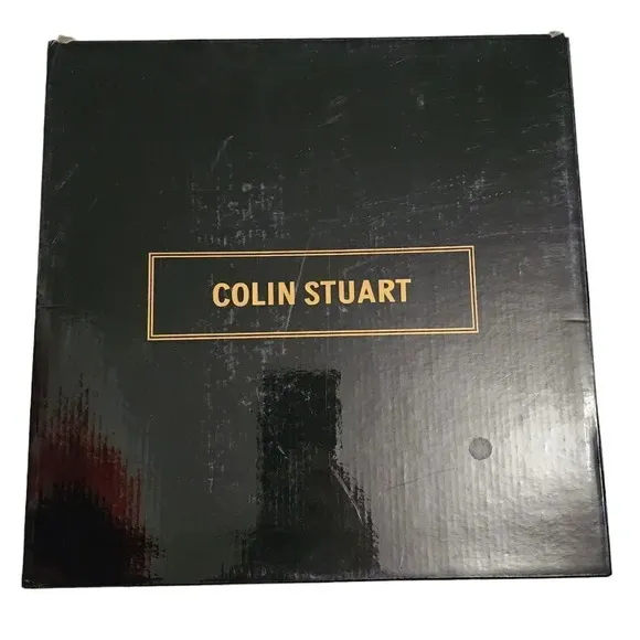 New Colin Stuart Women Black Leather Suede Belt Loop Booties Wedge Heel Size 8 B