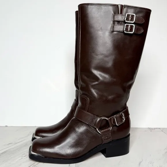 New! Dolce Vita Evi Brown Leather Harness Boot 8 1/2