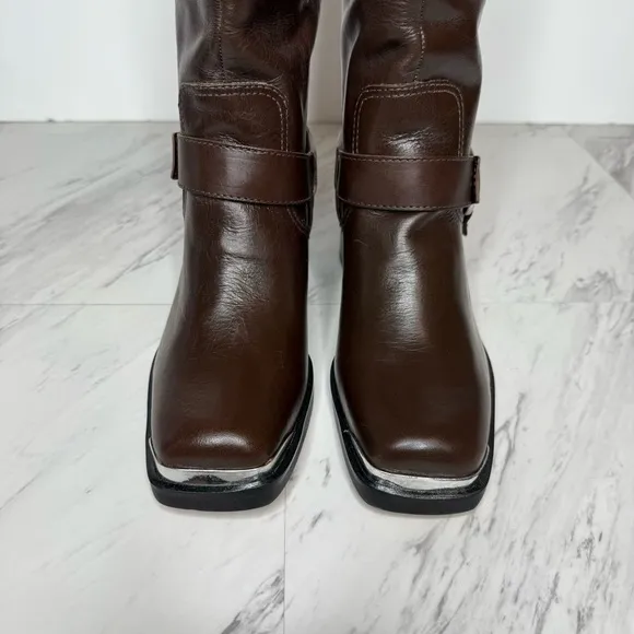 New! Dolce Vita Evi Brown Leather Harness Boot 8 1/2