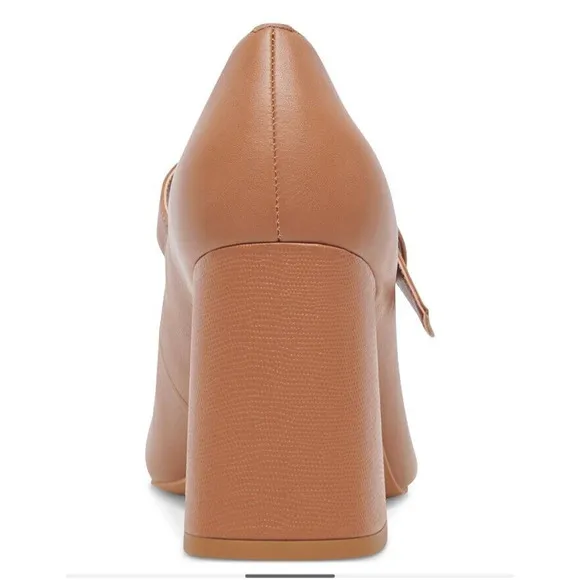 NEW Dolce Vita Womens Lakota Mary Jane Pumps Caramel Brown Leather Size 7.5