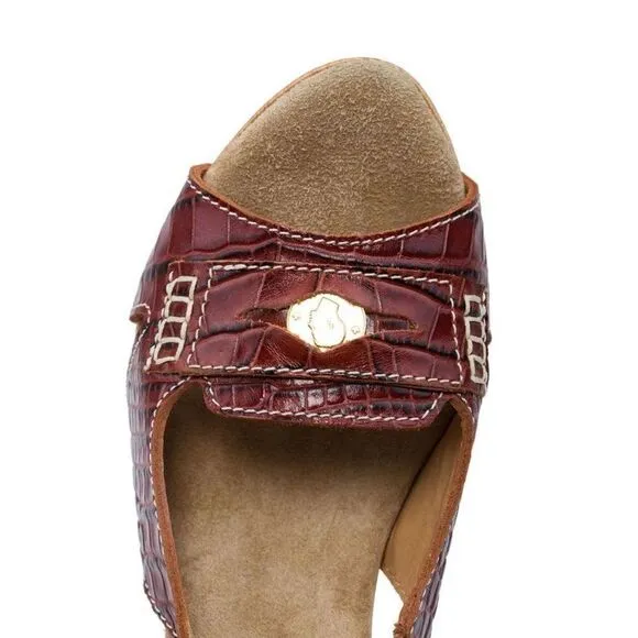 New DSQUARED2 Women US 10 Shoes Brown Leather Pumps Open Toe Platform Mid Heel
