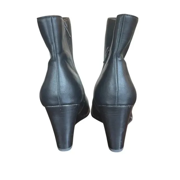 New DV by Dolce Vita Rupert  3&quot; Wedge Side Zip Vegan Leather Boot Women's 8