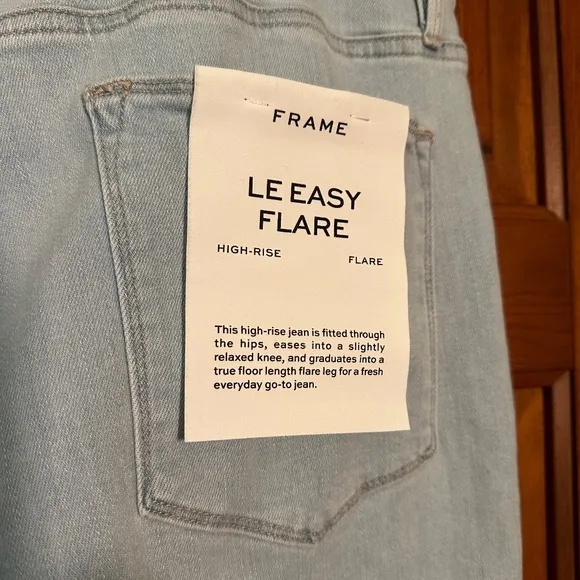 NEW Frame Le Easy Flare Jean in Clarity size 34