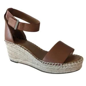 New Franco Sarto Clemens Raffia Espadrille Tan Wedge Sandals size 8.5