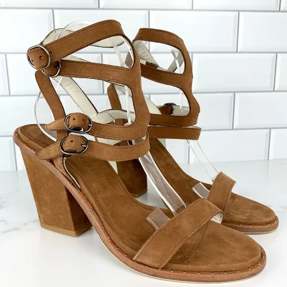 NEW! Freda Salvador Suede Gladiator Heel Sandals